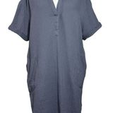 Z Supply Dress L Talia 100% Cotton Gauze Lagenlook Peasant Boho Oversized Lounge Photo 0