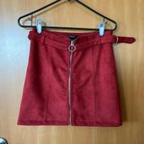 Forever 21 Burgundy Faux Suede Skirt Photo 0
