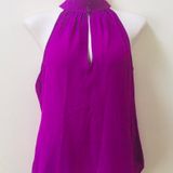 Lavender Brown Open Back Blouse Sz S Photo 0