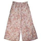 Rachel Zoe Women's  Floral Wide Leg 100% Linen Pants Elastic Waist Size Small EUC Photo 0