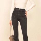 Reformation Jeans Kayo High & Skinny in
Erie Black Color Size 27 Photo 0