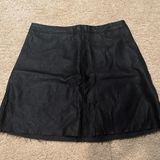 Abercrombie & Fitch A-line black leather skirt Photo 0