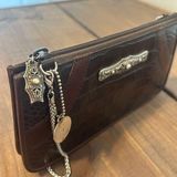 Brighton Vintage  Croco Embossed Leather Crossbody Purse Photo 0