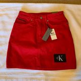 Calvin Klein women's NWT red skirt waist size 27 Photo 0