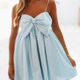 Hazel and Olive Aim High Mini Dress - Light Blue Photo 0