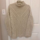 525 America  Chunky Mockneck Cable Knit Sweater in Beige Photo 0