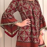 Bell Sleeved Dress Brown Photo 0