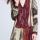 Anthropologie Tiny Gwen Boho Paisley Floral Patchwork Dress Size XS Photo 0