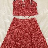 Missguided Red Co Ord Skirt And Top Set Photo 0