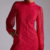 Anthropologie Maeve Red Open Back Mini Dress Size US 6 Photo 0