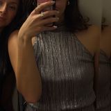 ASTR the Label Metallic Halter Top Photo 0