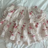 Love Shack Fancy Ruffle Mini Skirt Berry Moment Photo 0