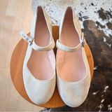 Avec Les Filles A Story Told By Joyce Azria Tan Strap Ballerina Flats Size 8.5 Photo 0