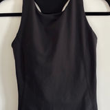 CRZ Yoga  Black Cropped Racerback Athletic Longline Tank Sports Bra Photo 0