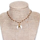 Beaded by Meg Gold Beaded Double Horn Choker Photo 0