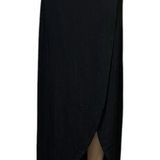 EXPRESS Black Wrap Front Slit Modest Maxi Elastic Waist Skirt Womens Medium Photo 0