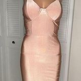 Haute Monde  bodycon dress champagne size small Photo 0