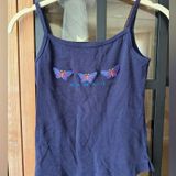 Limited Too Vintage Y2K Hawaii Butterfly Embroidered Tank Top navy baby tee Youngs LEL 1990s Photo 0