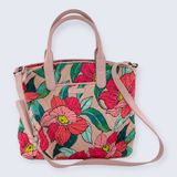 Vera Bradley Vintage Floral Pink Casual Satchel Vegan Large Crossbody Bag $108 Photo 0