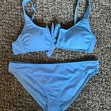 California Sunshine Blue Ribbed Bikini Photo 0