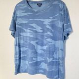 Splendid Blue Camo T Shirt Cotton Modal Abbie Crew Neck Plus Size XXL Photo 0