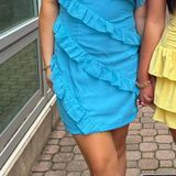 Pretty Little Thing Blue Ruffle Dress Photo 0