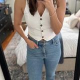 White Linen Vest Photo 0