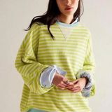 Free People Classic Striped Oversized Crewneck Photo 0