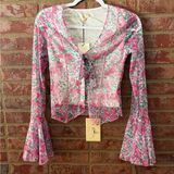 Lane 201 Boutique Floral Pink and Green Women's Top Photo 0
