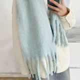 COS Hand Made Baby Blue Mint Warm and Soft Scarf Photo 0
