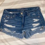 American Eagle Ripped Jean Shorts Mid Rise Photo 0
