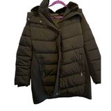 Andrew Marc Women's XL Black Hooded Puffer Jacket MidLength Winter Casual Formal Photo 0