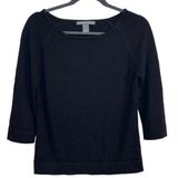 Saks 5th Avenue Saks Fifth Avenue 100% Cashmere Black Half Sleeve Sweater Size Small Photo 0