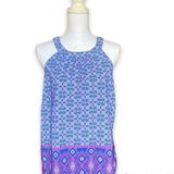 Skies Are Blue  Print Halter Top- Size Medium Photo 0