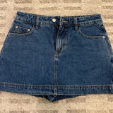 Princess Polly Gazelle Denim  Skort Mid Wash Photo 0