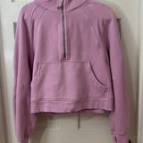 Lululemon  Scuba Oversized Half Zip Hoodie Pullover Pink XL XXL Thumbholes FLAW Photo 0