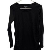 Motherhood Maternity Bump Start Size Small Black Long Sleeve Shirt Ruched Sides Photo 0