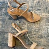 BP Lula Slingback Block Heel Suede Leather Sandal Blush Size 9.5 Photo 0