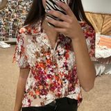 Laura Scott Floral button down blouse Photo 0