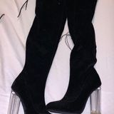 High Knee Boots Black Size 6 Photo 0