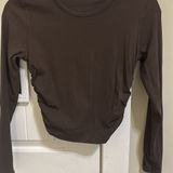 Lululemon  brown ribbed cropped long sleeve shirt  Photo 0