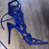Shoe Republic LA Royal Blue Lace Up Heels  Photo 0