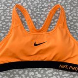 Nike Pro Orange and Black Sports Bra Photo 0