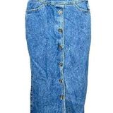 ZENA Vintage 80’s/90’s  Denim Button Front Midi Skirt 8 Photo 0