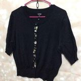 Apt. 9 Size Large Black Rhinestone Front SS Cardigan Photo 0