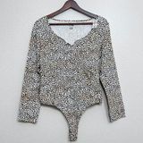 PINK - Victoria's Secret NWT Victoria's Secret PINK Bodysuit Size Large Women's Leopard Animal Print Photo 0