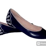 Miz Mooz Leather Jodi Flat, Black with Silver Embroidery, Size 7.5 Photo 0