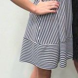 Esley Linen Blue / White Striped Dress Photo 0