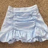 Princess Polly Blue Ruffled Skirt Photo 0
