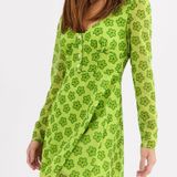 The East Order Synthetic Minty Clover Print Dress Floral Retro Funky 70’s 60’s Photo 0